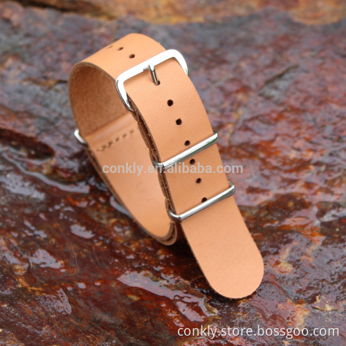 Brown genuine leather nato watch straps manufacturer